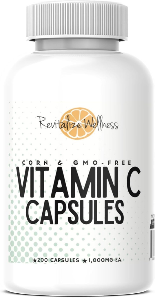 维生素C C Capsules 纯净、玉米和无转基因物质 1000毫克 C / Capsule 200 Capsules