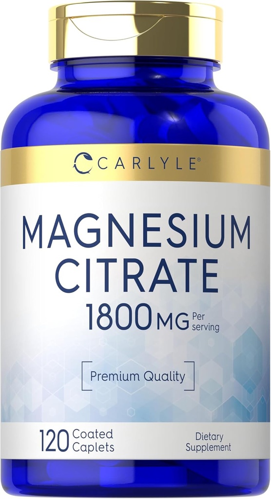 Carlyle Magnesiumsitraatti ... 1 800 mg... 120 päällystettyä kapselit... Kasvissyöjä...