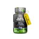 ORZAX Black Seed Oil Cold Pressed 500mg - 2% Thymoquinone, Nigella Sativa (Black Cumin Seed), Non-GMO, Immune, Skin & Antioxidant Support, 60 Softgels, 60 Day Supply