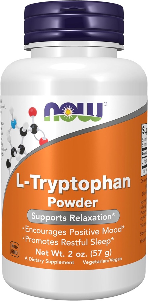 AGORA Alimentos Suplementos, L-Tryptophan Powder, Free-Form, Suporta Relaxação*, Amino Acid, 2-Ount