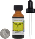 Lugol's Iodine / 2% Solution / 1 Oz in a Amber Glass Bottle / Free Dropper
