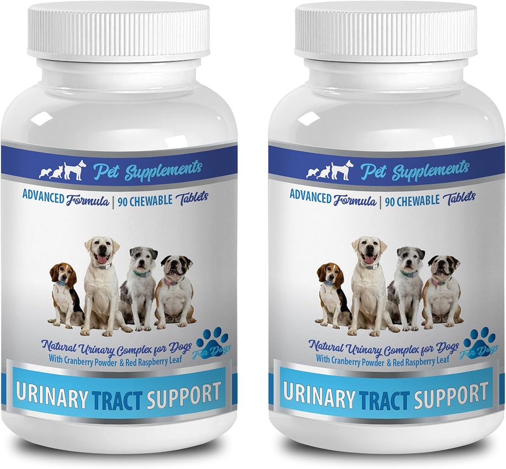 dog bladder incontinence chewables - DOG URINARY TRACT SUPPORT - NATURAL CRANBERRY SOLUTION - BLADDER HEALTH - VET RECOMMENDED - dog cranberry extract - 2 Bottle (180 Treats)
