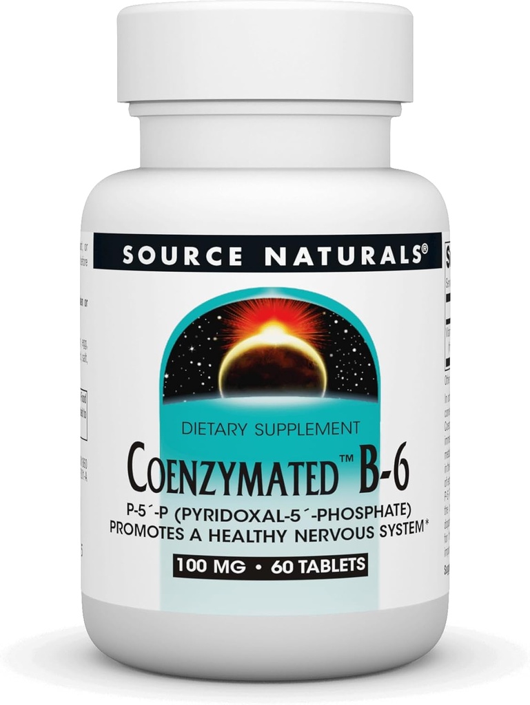 Quelle Naturals Coenzymated B-6,P-5 ́-P (PYRIDOXAL-5 ́-Phosphate) fördert ein gesundes Nervensystem* - 100 mg 60 Tabletten