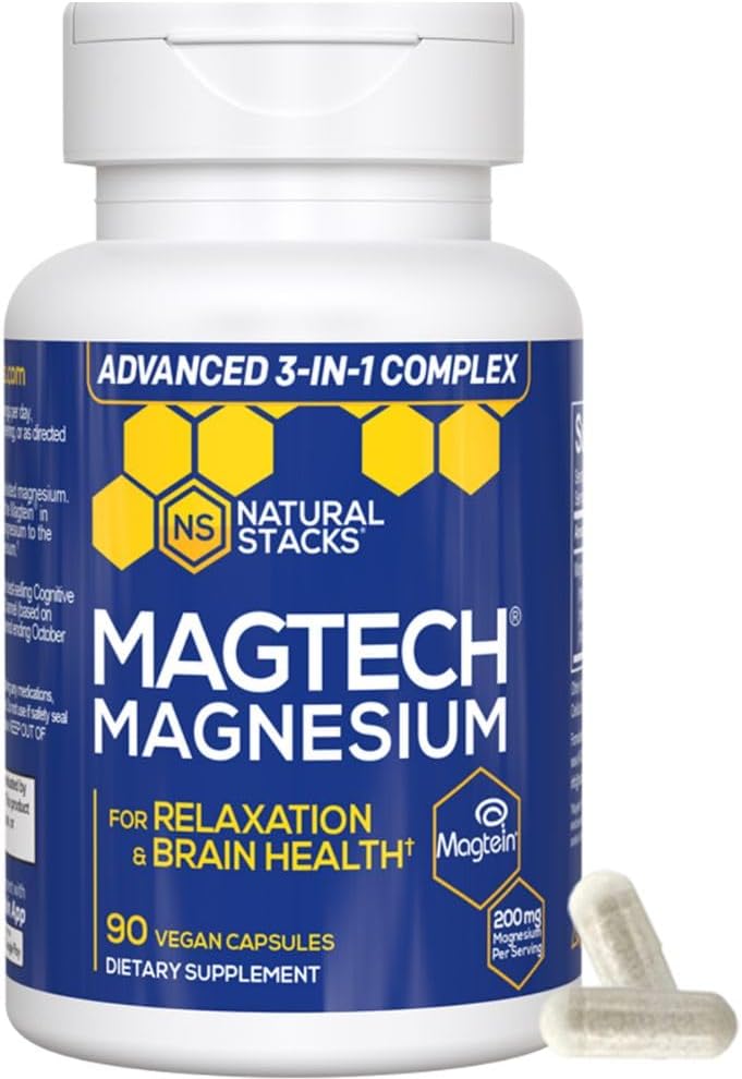 Magnesi Magtein L-Threonte, Glycite & Tuurte Turtent i Tuurtet, 200 mg Chetelated Magnesi complex Quayle Magnesiix suplementari per a tranquil·lència i Bratològica de salut 90 Capules