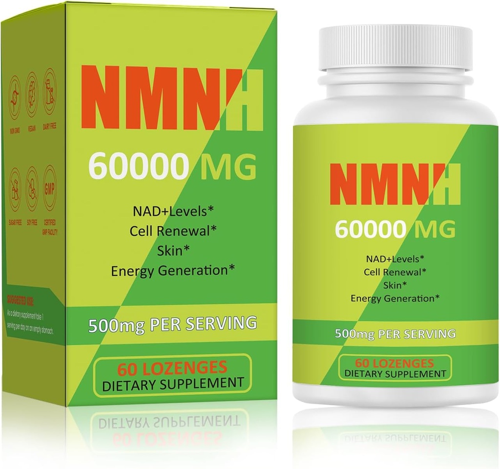 NMNH 500mg (dihidronicotinamida Mononucleot), NMN Suplemento alternativo con NR, TMG, Resveratrol, COQ10, NAD Supplement, Energy, Boost NAD+ Nivel: 60 cápsulas