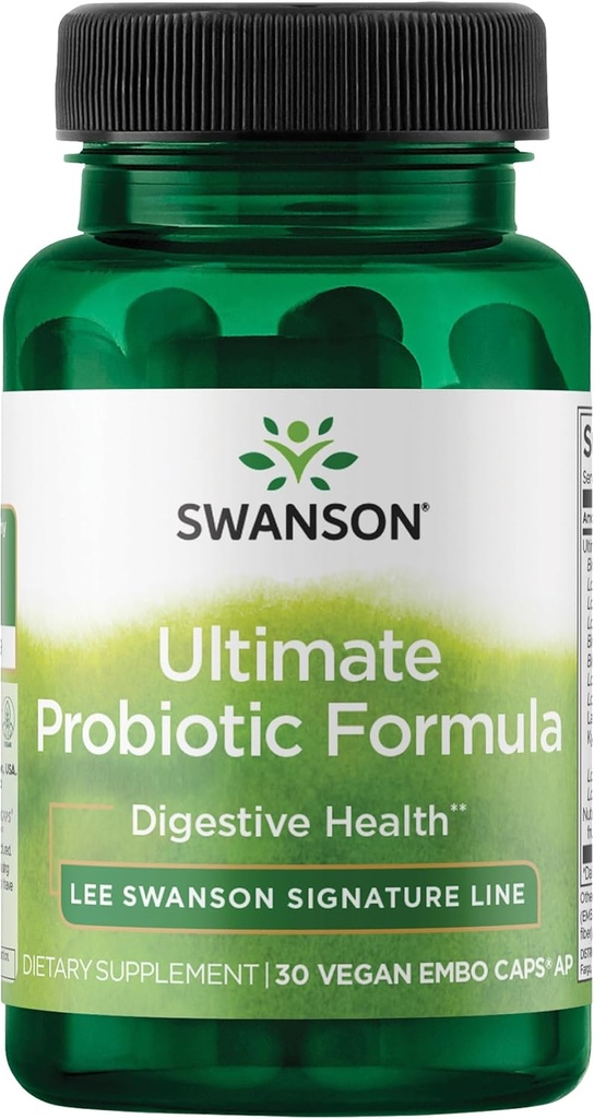 Swanson Ultimate Probiotic Formel fordøjelig sundhed immunsystem støtte 66 Millioner CFU Prebiotic NutraFlora scFOS 30 DRcaps Veggie kapsler (Caps)