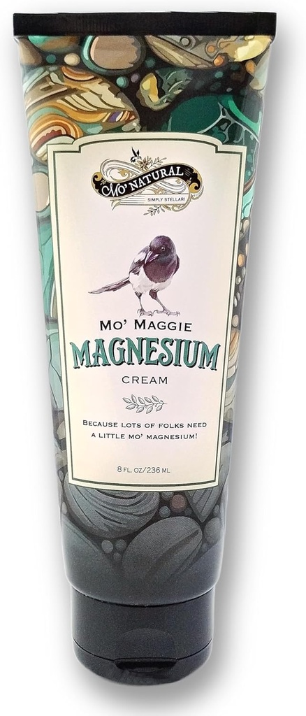 Mo' Maggie Topical Magnesium Cream | Zechstein Magnesium의 가장 높은 농도 | 유기농 오즙 오일 & 셔 버터 Mo' Natural | 8 oz | New Package Design | Same Formula