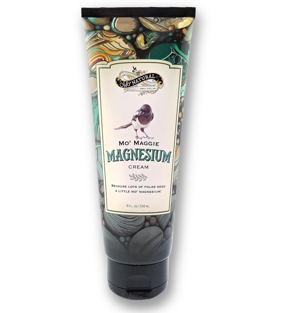 Mo’ Maggie Topical Magnesium Cream | Highest Concentration of Zechstein Magnesium | Organic Opulent Oils & Shea Butter by Mo' Natural | 8 oz | New Package Design | Same Formula
