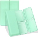 FYY Daily Pill Organizer, 7 Compartments Portable Pill Case Travel Pill Organizer,[Folding Design] Pill Box for Purse Pocket to Hold Vitamins,Cod Liver Oil,Supplements and Medication-Green