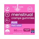 Menstrual Cramp Period Gummies True Roots | PMS Support Supplement for Women | Healthy Flow | Flo PMS Menstrual Cycle Relief, Cramping and Bloating | Vegan & Natural Flavors | 60 Count