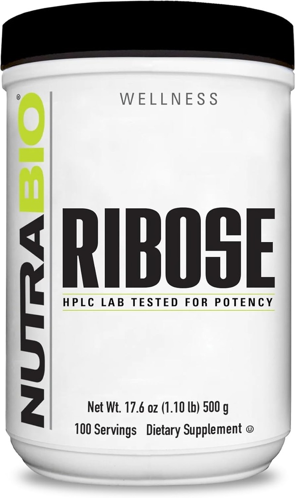 NutraBio Ribose supplement til en sund hjerte og energi Booster-D-Ribose pulver supplement-500g