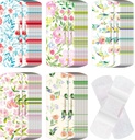 120 Pcs Fabric Adhesive Flexible Bandages Bulk Asdied Shapes and Patterns Small Bareful Pretty Fabric Bandages with Non Stick Pad 3 x 1 Inch for Cuts Wound Scraps Women (Flower)