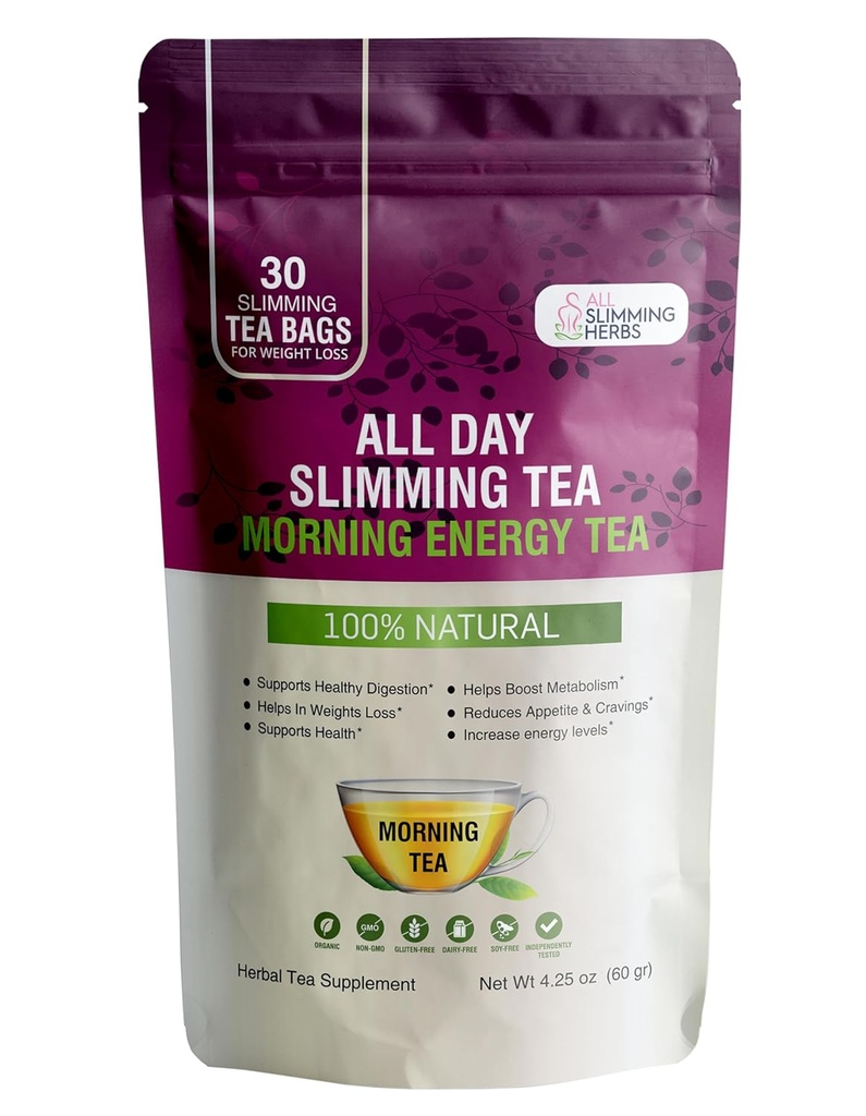 All Day Slimming Tea for Daytime - 30 Days Supply - Boosts Metabolism " Skyrockets Energy Level