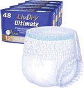 LivDry Ultimate XL Voksen Inkontinens Undertøj, Høj Absorption, Læbe Cuff Beskyttelse, X- Large, 48- Pack