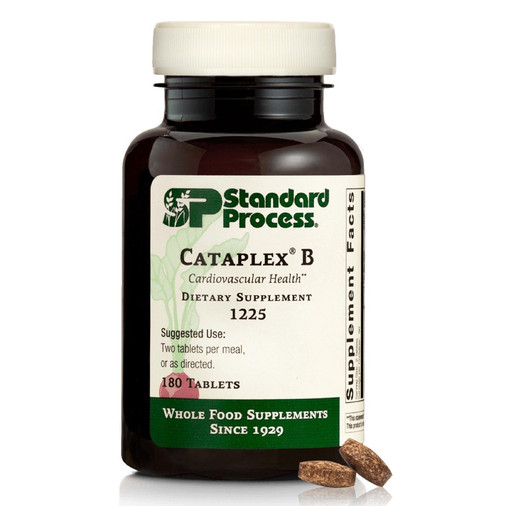 Standard Process Cataplex B - Nervous System & Heart Health Supplement - Contains B Vitamins for Energy Support - Supports Energy Metabolism - Non-Dairy & Non-Soy - 180 Tablets (90 Servings)