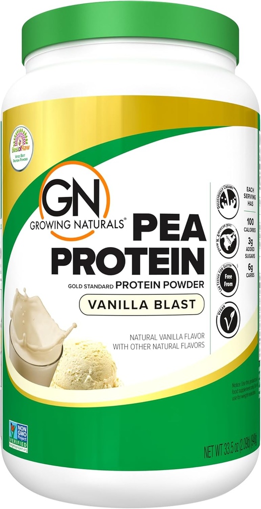 Rastoče naravno Surove Pea Protein Powder, Beljakovine na osnovi veganskih rastlin, BCAA, Nizka Carb, Nizka Sugar, Vanilla Blast, 2 funta (Pack of 1)