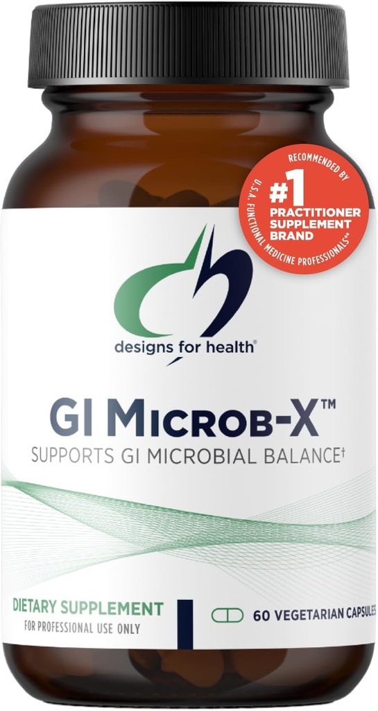 Designy pro zdraví GI Microrob-X - Botanická guta podpora, Cleanse + Detox dodatek s Tribulus, Berberine + Barberry Extract - Vegetarian + Non- GMO (60 Kapsle)