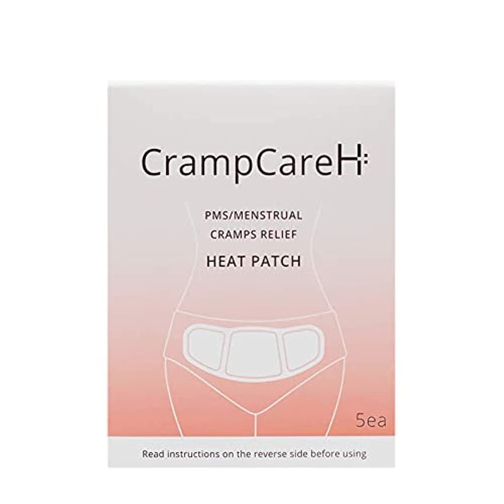 (5 Patches) CrampCareH PMS/Menstrual Cramps Relief Heat Patch with Wide Wings, FDA Registered