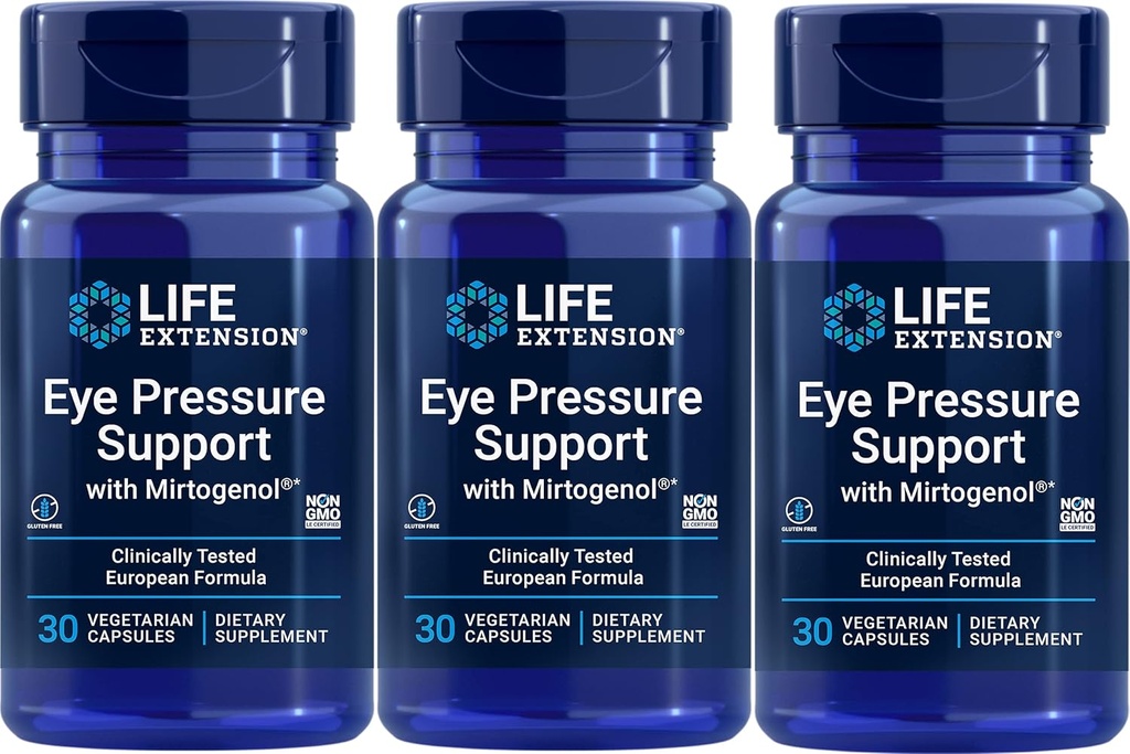 Life Extension Eye Pressure Support med Mirtogenol,Vcaps 30 Count (Pack of 3)