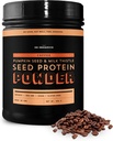 Sun Bay Organics Pumpkin and Milk Thistle Seed Vegan Protein Powder - 1lb Canister - coffee Plant Based Protein Powder Shake Mix - 13g Protein Blend - Soy, Dairy, Sugar, and Gluten Free