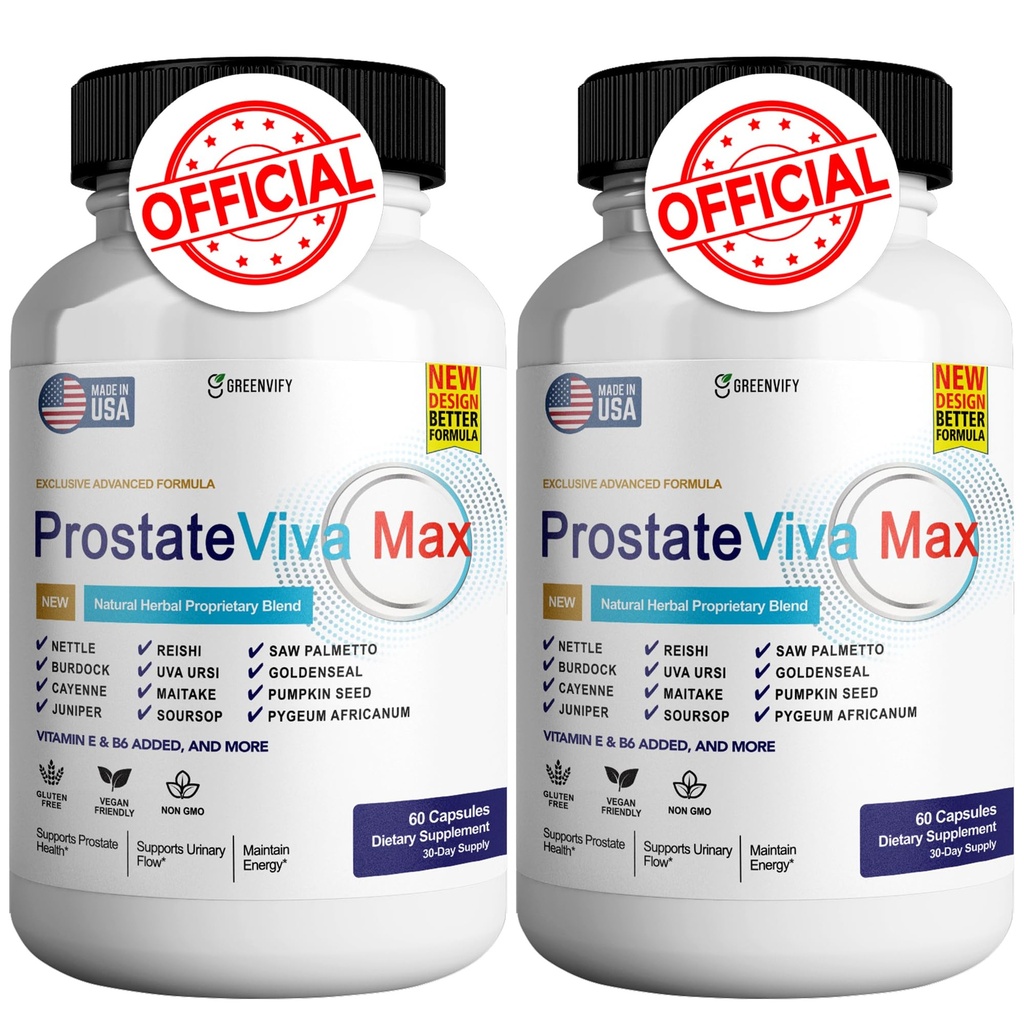 ProstateViva Max Supplements for Men Capsules, Health Supplements - Maximum Strength, All Natural to Support Normal & Healthy Function (120 Capsules)