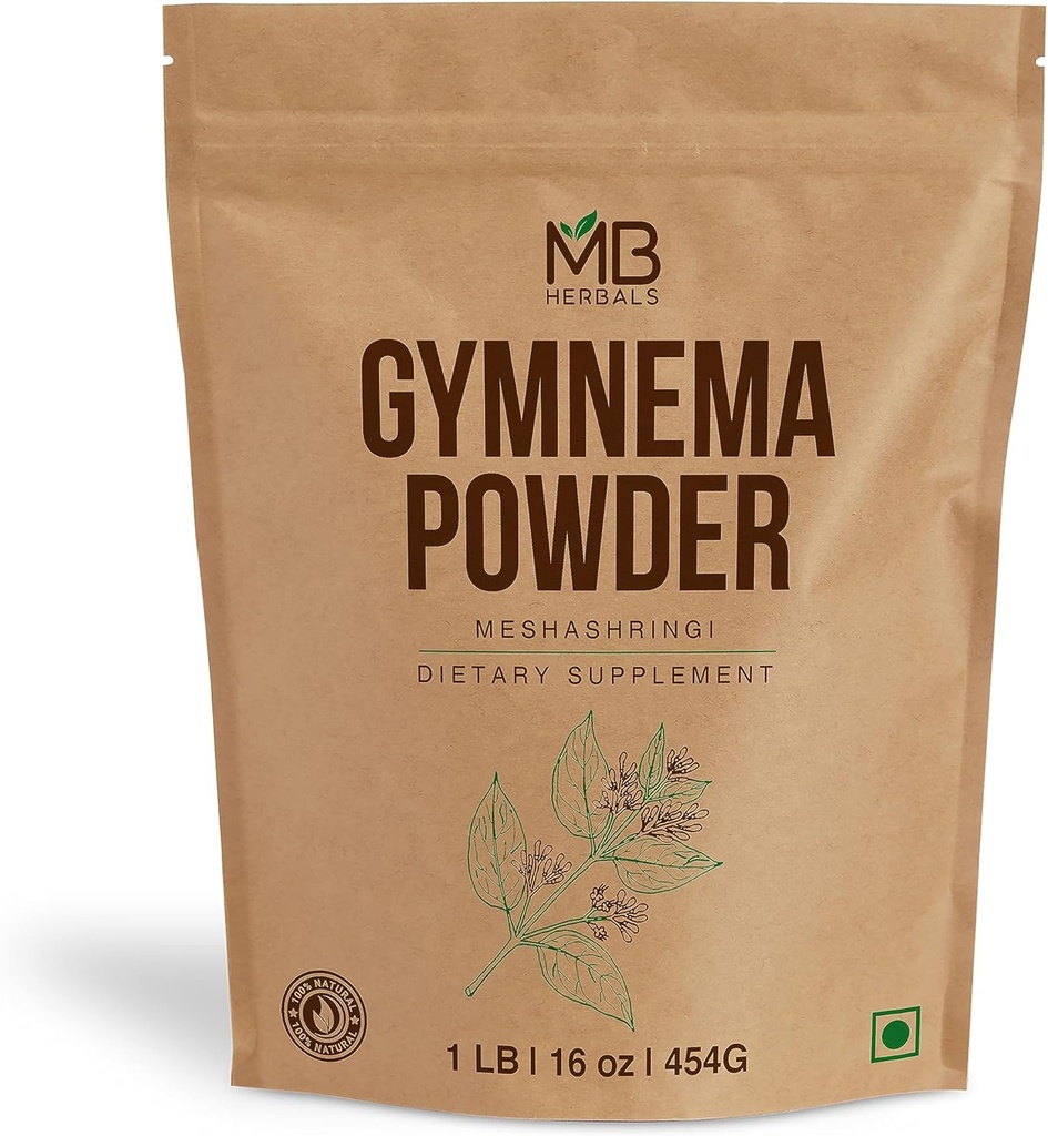MB Herbals Gymnema Leaf Powder 1 lb / 16 oz Nether124; 454 Gram Nether124; Mesheshringi Powder Nether124; Gymnema Sylvestre