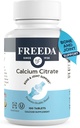 Freeda Calcium Citrate – Kosher Vegan Bone Strength supplement – Supports Bone density ' Muscle Function – Calcium 1000mg per Serving – No Added Vitamin D – (100 Tablets)