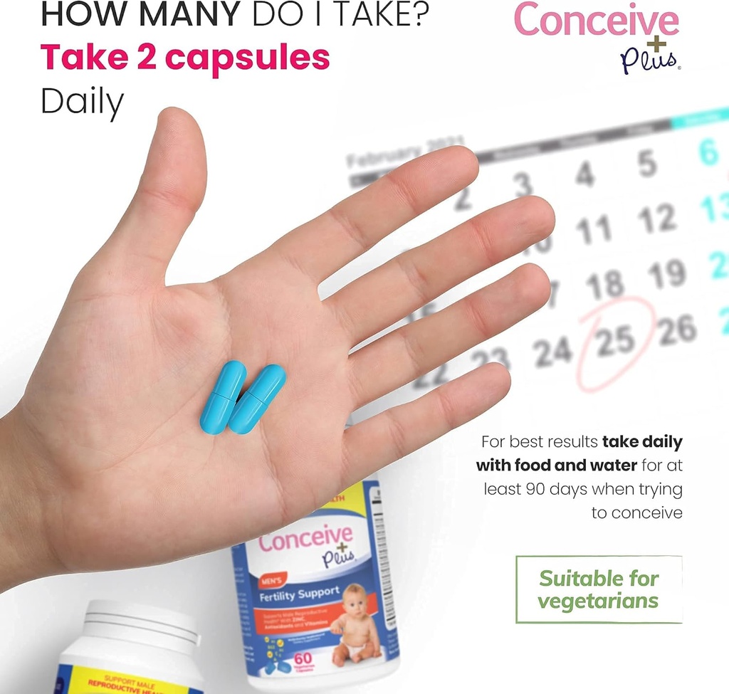 CONCEIVE PLUS Mens Motility Bundle Mens Fertility 60 + Motility Supplement 60 Kapseln