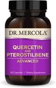 Dr Mercola Quercetin & Pterostilbene Advanced - Popiera zdrowie oddechowe i immunologiczne - 500 mg Quercetin - Formuła wysokiej dostępności - Nie-GMO, Gluten- Free & Soy Free - 60 Kapsułki (30 Servings)