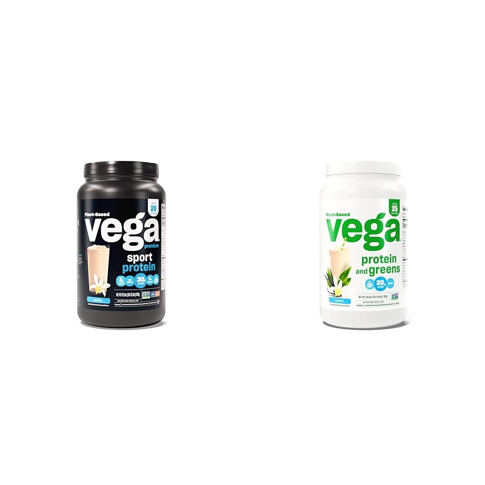 Vega Premium Sport Protein Vanilla Protein Powder & Protein and Greens Protein Powder