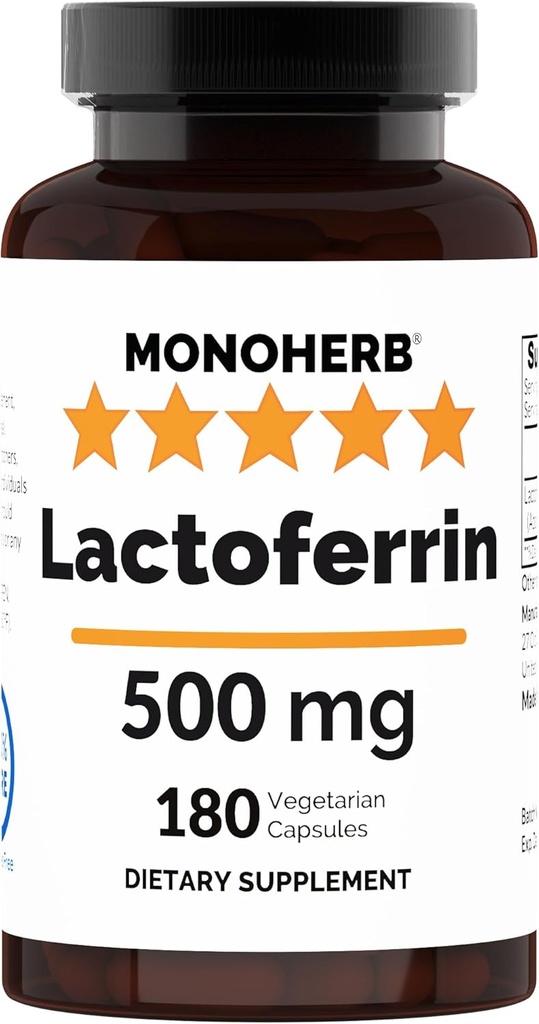 MONOHERB Pure Lactoferrin 500 мг - 180 Вег Капсули - 180 Сервінги - добавки Безкоштовно