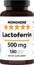 MONOHERB Pure Lactoferrin 500 mg - 180 Veg Kapseln - 180 Portionen - Additive Free