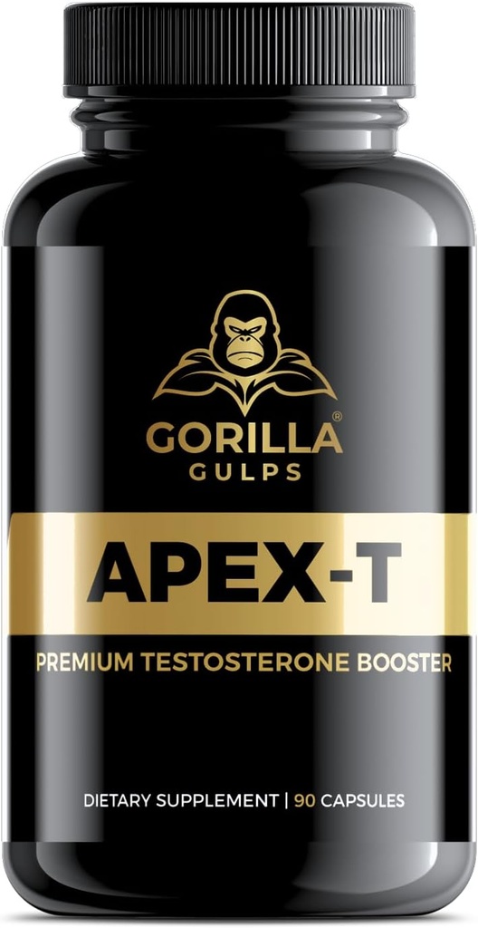 Gorilla Gulps | Apex-T | Premium Testosteron Booster | Testofen® Fenugreek, LJ100® Tongkat Ali | Clinical Proven | Max Strength Male Enhancement Formula | 90 Kapseln