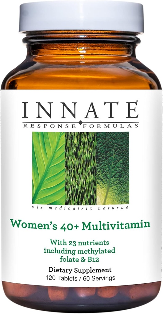 Innate Response Formulas Women’s 40+ Multivitamin – Daily Multivitamin for Women 40 and Over – Inkluderar metylerad folat och B12 – Made Without 9 Food Allergens – 120 tabletter (60 portioner)