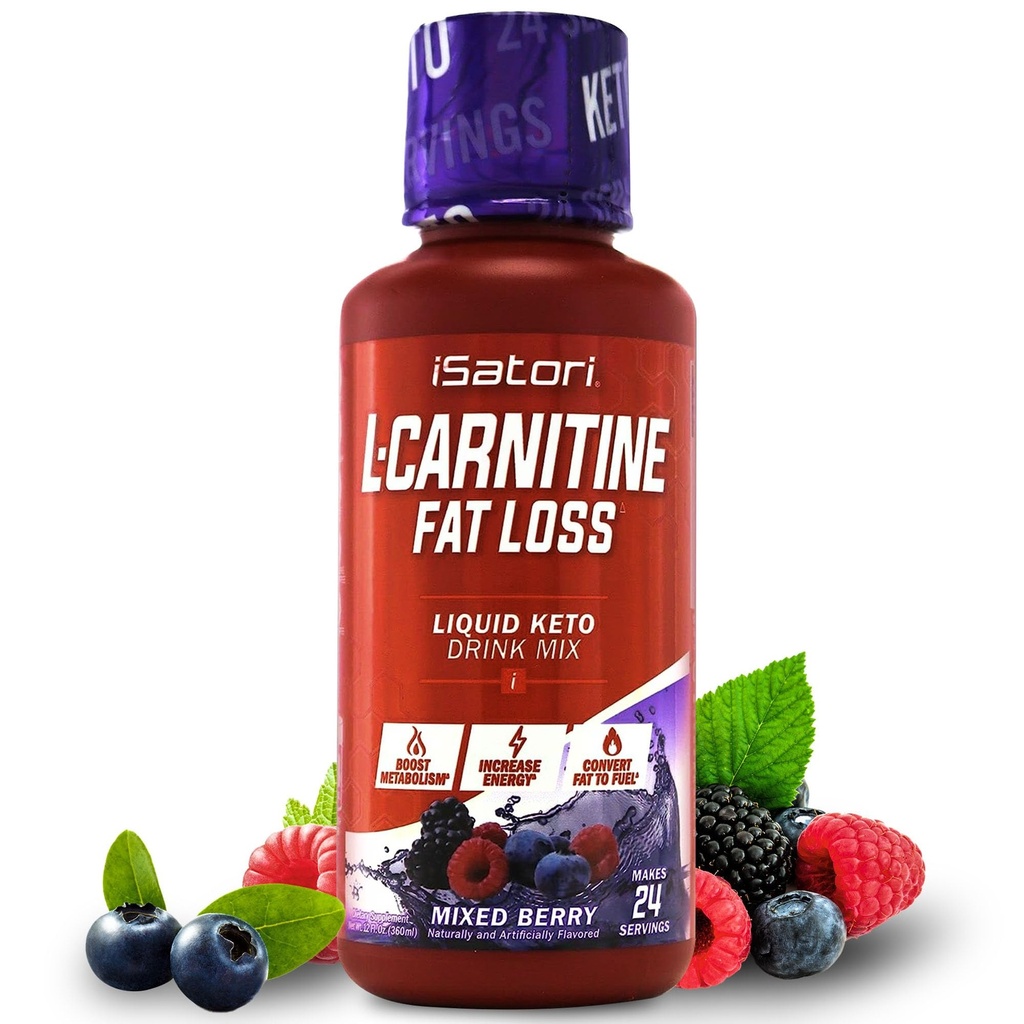iSatori L-Carnitine 1500, Triple-Blend Liquid L Carnitine Supplement, with Acetyl & Tartrate, Stimulant Free Energy, Low Calories, Sugar or Gluten, Keto-Friendly, Mixed Berry Flavor (24 Servings)