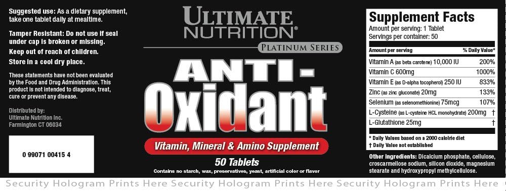 Konečný nutriční antioxidant vitamin, minerální a aminodoplněk (50 tablet)
