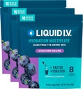 Liquid I.V. ® Hydration Multiplier - Concord Grape CLAS124; Electrolyte Powder Drink Mix CLAS124; 3 balení (48 porcí)