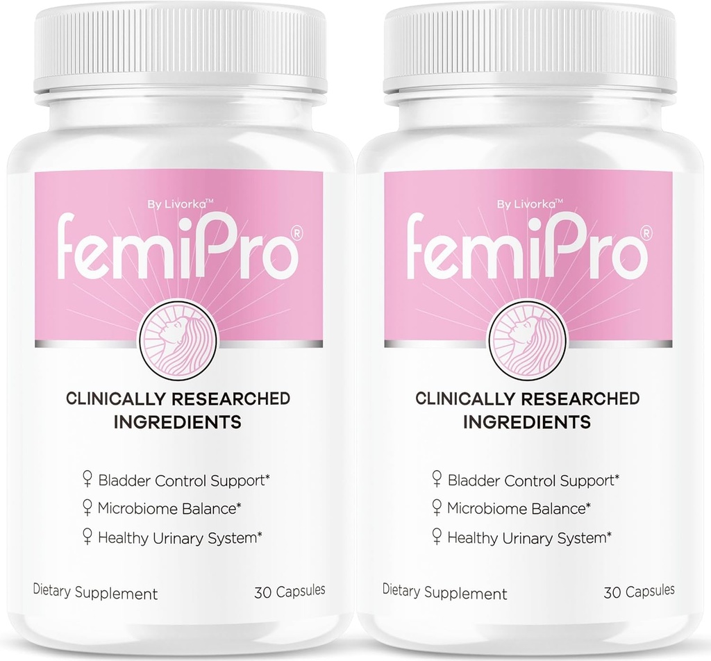 (2 Pack) FemiPro Bladder Control Pills - Original FemiPro Capsules, Femi Pro Bladder Control Support Supplement, Probitic FemiPro Pills for Overall Health and Wellness Reviews, 60 Capsules 2 Months