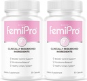 (2 Pack) FemiPro Bladder Control Pills - Original FemiPro капсули, Femi Pro Bladder Control support Addition, Probitic FemiPro хапчета за цялостно здраве и уелнес мнения, 60 капсули 2 месеца