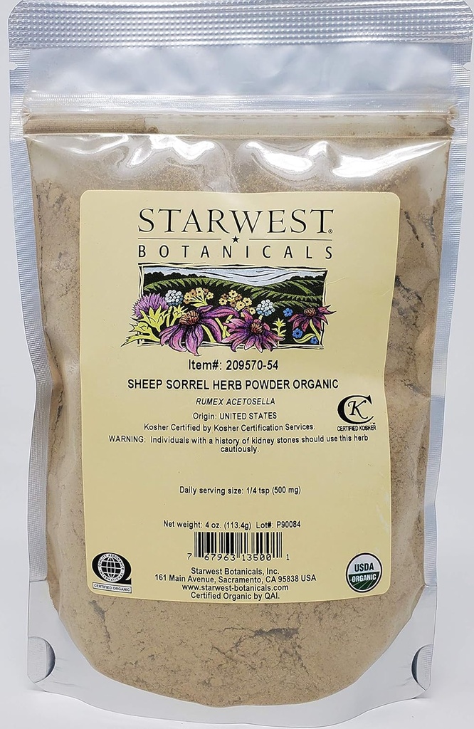 Starwest Botanicals Orgaaniline lambaliha Herb Powder, 4 Ounces