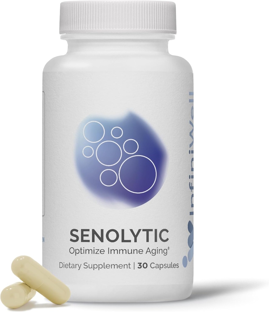 InfiniWell Senolytic Longevity Supplements - Optimize Cellular Aging, Help Support Cognitive Function & Neurological Processing - med Resveratrol, Pterostilbene & Quercetin (30 kapslar)