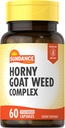 Sundance Horny Goat Weed Complex 124; 60 Capsules 124; dengan Maka, Tribulus Terrestris, dan L-Arginine 124; Vegetarian, Non- GMO & Gluten Free Suplemen