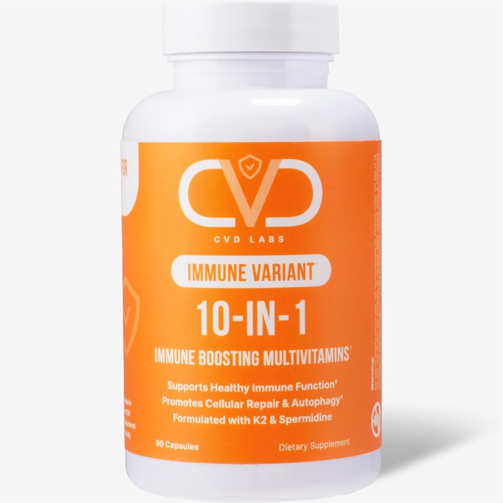 10in-1 Immune Variant, Immune Booster supplement with Vitamin B Complex, Zinc, Turmeric, Vitamins C ' D for Immune Support and Defense, Immunity Multivitamin for Women ' Men, 90 Capsules