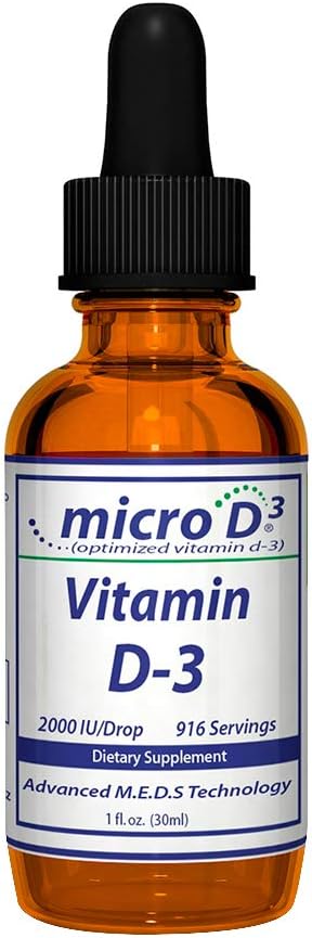 Nutrasal Micro D3 Vitamin D-3 Tropfen - Hohe Konzentration (2 Million IU's) Vitamin D3 mit Nanotechnologie und bis zu 10X mehr Absorption -1 oz (30 ml)