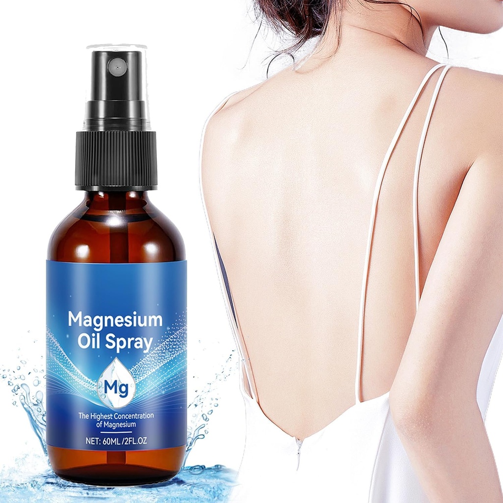 Pure Magnesium Oil Spray, Magnesium Spray, Geen ongezonde sporenmineralen - 100% Pure Biologische Natuurlijke Magnesium Spray, Gezamenlijke Gezondheid &amp; Slaapondersteuning, Snelle Absorptie - Gemakkelijk te gebruiken