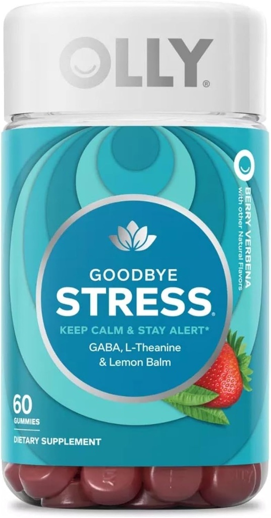 LOLL Adéu Stres Gumy, GABA, L-Theanine, Llimon Balm, StresLive suplementari, Berry - 60 Compte