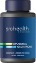 ProHealth Glutationa lipossômica, 500 mg por serviço O Mestre Antioxidante, Suporta Envelhecimento Saudável, Saúde Celular e Destoxificação, Teste de Evidência e Terceira Parte