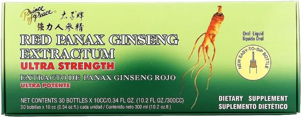 Prince Of Peace Red Panax Ginseng Extractum Ultra Strength, 0.34 fl. oz. Každý 