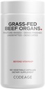Codeage Grass Fed Beef Organs Supplement – Glandulars Supplements - 동결 건조, 비 Defatted, Desiccated Liver, Heart, Kidney, Pancreas & Spleen Bovine 알약 - 쇠고기 비타민 - 비 GMO -180 캡슐